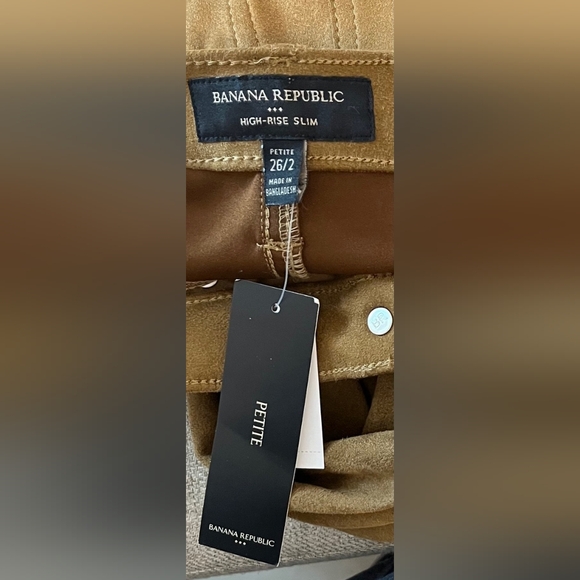 Banana Republic Faux Suede High Rise Cropped Pants Size 2/26P NWT - Picture 13 of 15